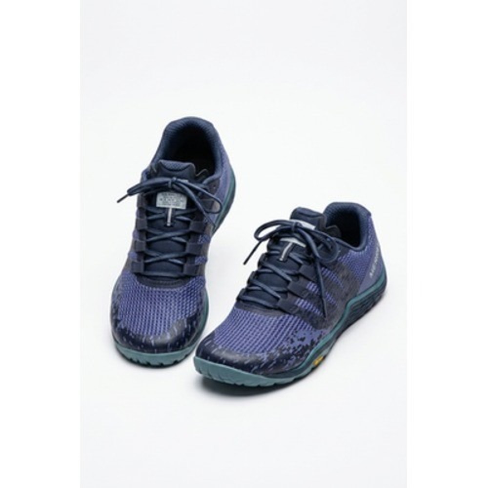 Merrell Trail Glove 5 Shoes Women 6 Blue Camo Barefoot Trail Running J84818